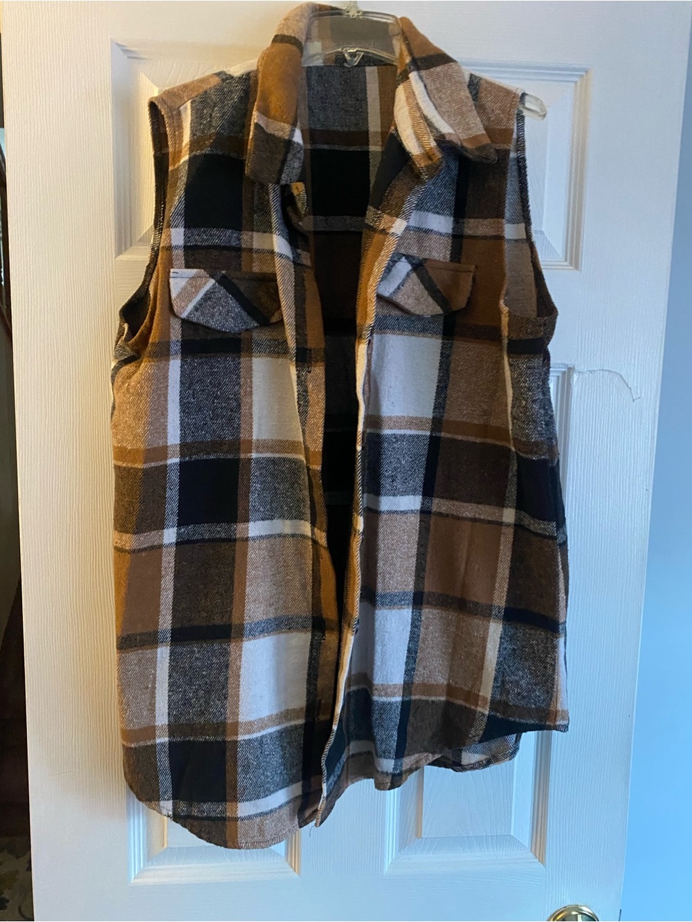 Plaid vest button down